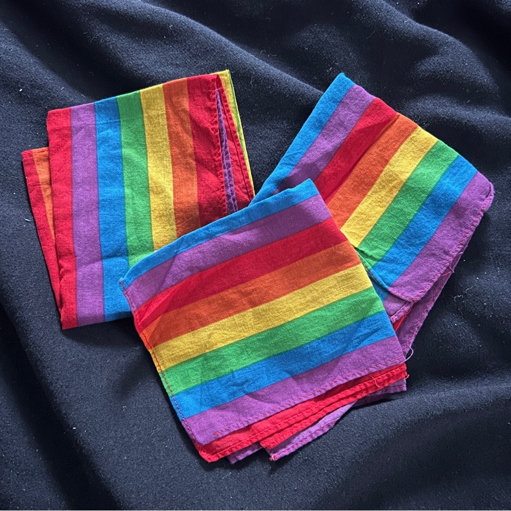 Three Rainbow Bandanas - never worn